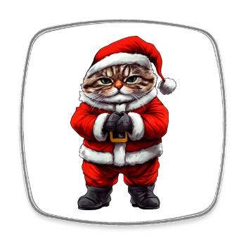 Chats Noël - Magnet carré - blanc - Devant