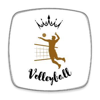 Volleyball - Viereckiger Kühlschrankmagnet - Weiß - Vorne