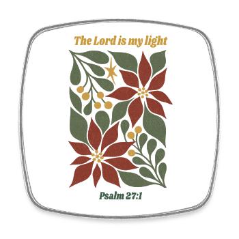 Der Herr ist mein Licht – Psalm 27,1 Blumenweihnachten - Viereckiger Kühlschrankmagnet - Weiß - Vorne