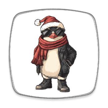 Penguin Christmas Winter - Square fridge magnet - white - Front
