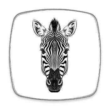 Zebra - Viereckiger Kühlschrankmagnet - Weiß - Vorne