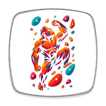 Bouldern Kletterkraft Gorilla stark Geschenk - Viereckiger Kühlschrankmagnet - Weiß - Vorne