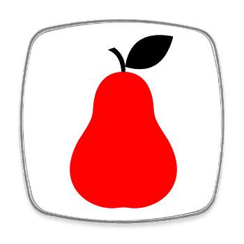Fruit de la poire - Magnet carré - blanc - Devant