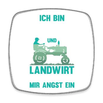 Ich Bin Papa Und Landwirt Nichts Jagt Mir Angst Ei - Viereckiger Kühlschrankmagnet - Weiß - Vorne