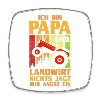 Ich Bin Papa Und Landwirt Nichts Jagt Mir Angst Ei - Viereckiger Kühlschrankmagnet - Weiß - Vorne