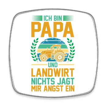 Ich Bin Papa Und Landwirt Nichts Jagt Mir Angst Ei - Viereckiger Kühlschrankmagnet - Weiß - Vorne