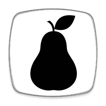 Pear silhouette fruit minimal - Square fridge magnet - white - Front