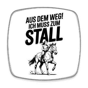 Cheval, équitation, cavalier, propriétaire de cheval, sport équestre - Magnet carré - blanc - Devant