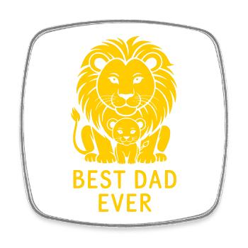 Bester Papa Löwe Löwenvater Best Dad ever - Viereckiger Kühlschrankmagnet - Weiß - Vorne