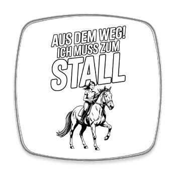 Équitation, cavalier, cheval, propriétaire de chevaux, sport équestre - Magnet carré - blanc - Devant