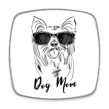 Cool Yorkshire Terrier Dog Mom Sunglasses Gift - Square fridge magnet - white - Front
