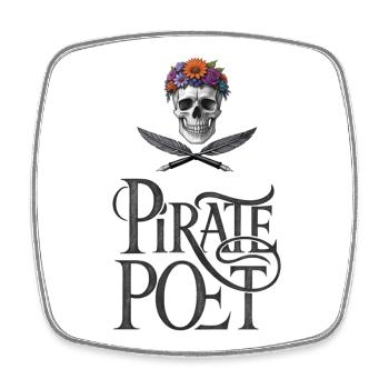 PIRATE POET - let's talk - Magnet carré - blanc - Devant