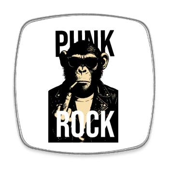 Rock Chimp Rebel Portrait - Square fridge magnet - white - Front