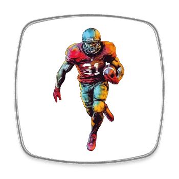 Joueur de football américain USA Amérique Sports Rétro - Magnet carré - blanc - Devant