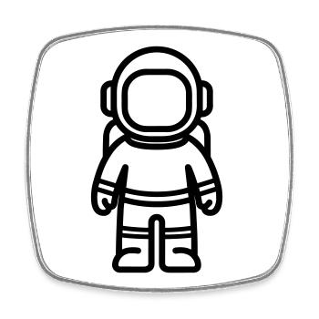 Astronaut - Viereckiger Kühlschrankmagnet - Weiß - Vorne