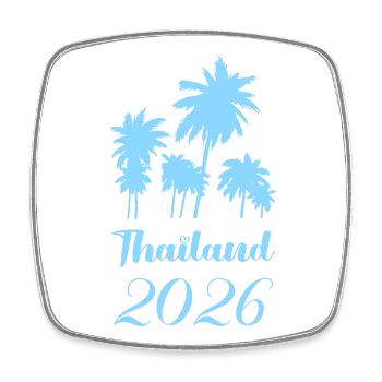 Thailand Palms 2026 - Viereckiger Kühlschrankmagnet - Weiß - Vorne
