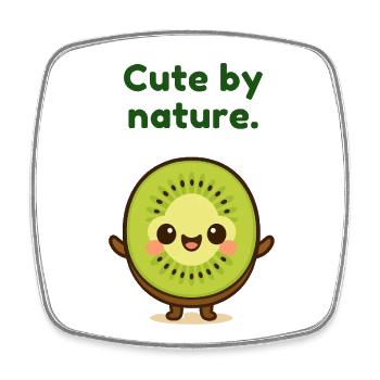 Kiwi motif Cute by Nature - Square fridge magnet - white - Front