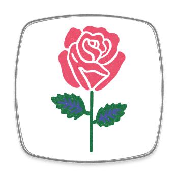 Pink Rose Graphic Lines - Square fridge magnet - white - Front