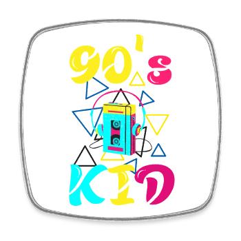 90s Kid Forever – Retro-T-Shirt für Fans der 90er - Viereckiger Kühlschrankmagnet - Weiß - Vorne