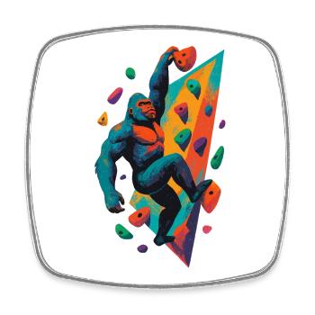 Bouldern Kletterkraft Gorilla Silberrücken Geschen - Viereckiger Kühlschrankmagnet - Weiß - Vorne