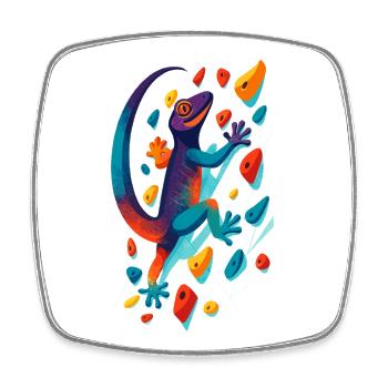 Bouldern Gecko Klettertier Klettern Echse Geschenk - Viereckiger Kühlschrankmagnet - Weiß - Vorne