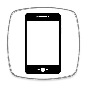 Smartphone - Viereckiger Kühlschrankmagnet - Weiß - Vorne