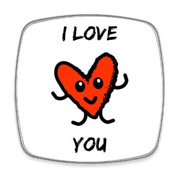 VALENTINSTAG. HERZ. ICH LIEBE DICH. ICH LIEBE DICH - Viereckiger Kühlschrankmagnet - Weiß - Vorne
