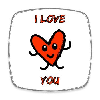 VALENTINSTAG. HERZ. ICH LIEBE DICH. ICH LIEBE DICH - Viereckiger Kühlschrankmagnet - Weiß - Vorne