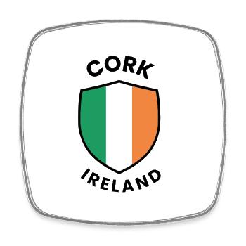 Cork Irland Schild Trikolore - Viereckiger Kühlschrankmagnet - Weiß - Vorne