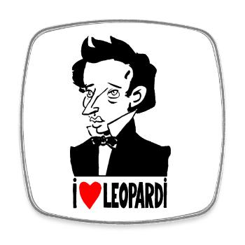 Portrait Giacomo Leopardi - Magnet carré - blanc - Devant