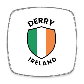 Derry Ireland Schild-Design - Viereckiger Kühlschrankmagnet - Weiß - Vorne