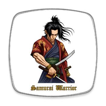 Samurai Warrior – Japanischer Krieger mit Katana - Viereckiger Kühlschrankmagnet - Weiß - Vorne