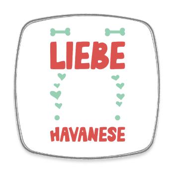 Ich liebe meinen Havanese - Viereckiger Kühlschrankmagnet - Weiß - Vorne