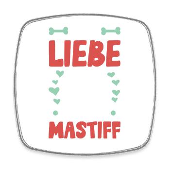 Ich liebe meinen Mastiff - Viereckiger Kühlschrankmagnet - Weiß - Vorne