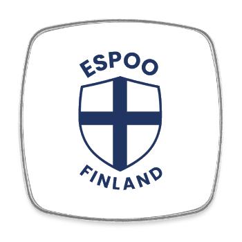 Espoo Finland's shield design - Square fridge magnet - white - Front