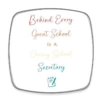 School Secretary School Secretary - Square fridge magnet - white - Front