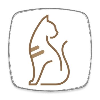 Abstrakte Katze – Modernes Linienmotiv - Viereckiger Kühlschrankmagnet - Weiß - Vorne