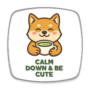 Shiba Teezeit Ruhe & Niedlichkeit mit matcha - Viereckiger Kühlschrankmagnet - Weiß - Vorne