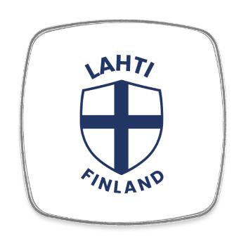 Lahti-Finnland-Schildemblem - Viereckiger Kühlschrankmagnet - Weiß - Vorne