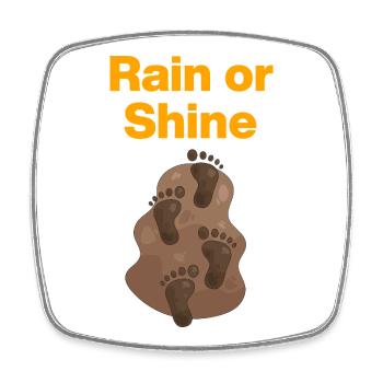 Rain or Shine, Mud Feet! Tanze im Matsch, Festival - Viereckiger Kühlschrankmagnet - Weiß - Vorne
