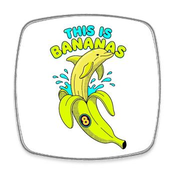 This Is Bananas 8. Geburtstag Delfin - Viereckiger Kühlschrankmagnet - Weiß - Vorne