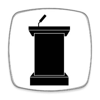 Étape du podium - Magnet carré - blanc - Devant