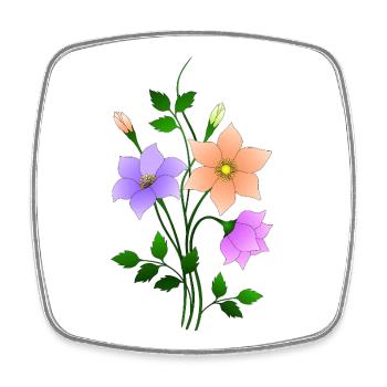 Blumen - Viereckiger Kühlschrankmagnet - Weiß - Vorne