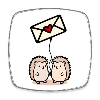 Liebesbriefe Valentinstag - Viereckiger Kühlschrankmagnet - Weiß - Vorne