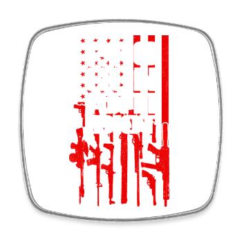 Pro-guns, anti-idiot - Square fridge magnet - white - Front