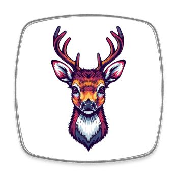 Tête de cerf Cool mignonne - Magnet carré - blanc - Devant
