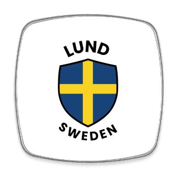 Lund Shield Flag in Sweden - Square fridge magnet - white - Front