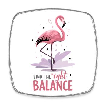 Trouver le bon équilibre Yoga de motivation flamant rose - Magnet carré - blanc - Devant