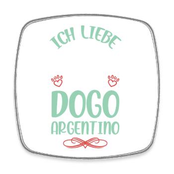 Ich liebe meinen Argentinischen Hund - Viereckiger Kühlschrankmagnet - Weiß - Vorne