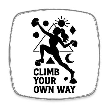 Bouldern Damen Frau Geometrisch Climb Your Own Way - Viereckiger Kühlschrankmagnet - Weiß - Vorne